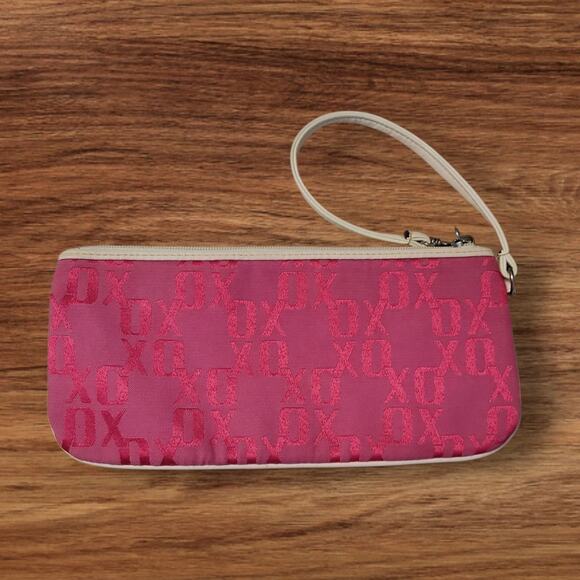 Vintage‎ Y2K XOXO Pink Wristlet Bag Logo Preppy Coquette Mall Goth Retro Kawaii - Picture 2 of 10